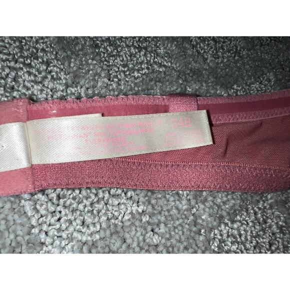 34B Victoria's Secret Bra Strapless Padded Push Up PINK Dusty Rose Mauve - Picture 6 of 7